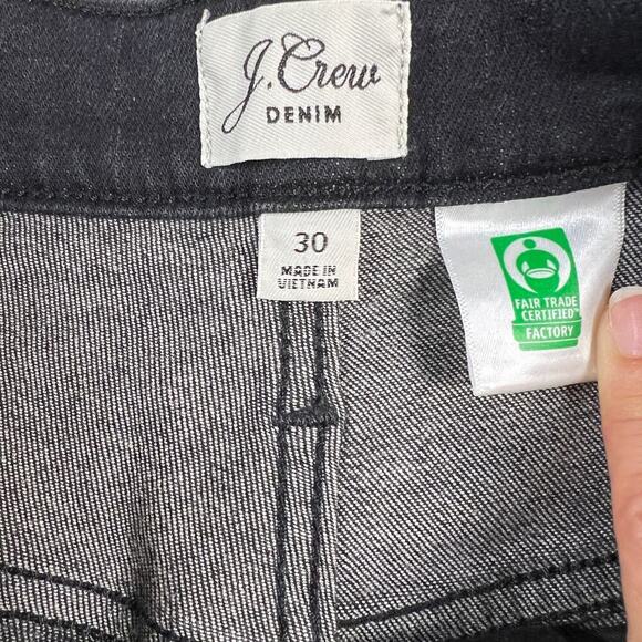 J. Crew Denim 9” Billie Demi Boot Crop Jeans Black Wash Button Fly Size 30 - Picture 6 of 16